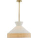 Malena 1 Light 20.5 inch White and Antique Brass Pendant Ceiling Light