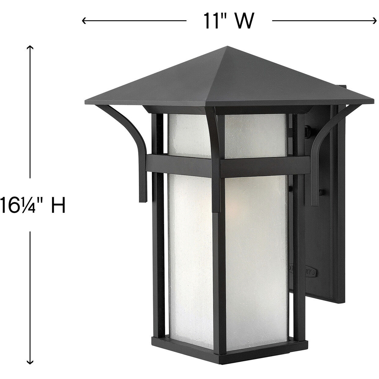 Estate Series Harbor Outdoor Wall Mount Lantern in Satin Black, Large