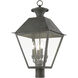 Wentworth 4 Light 28 inch Charcoal Outdoor Extra Post Top Lantern, Extra Large