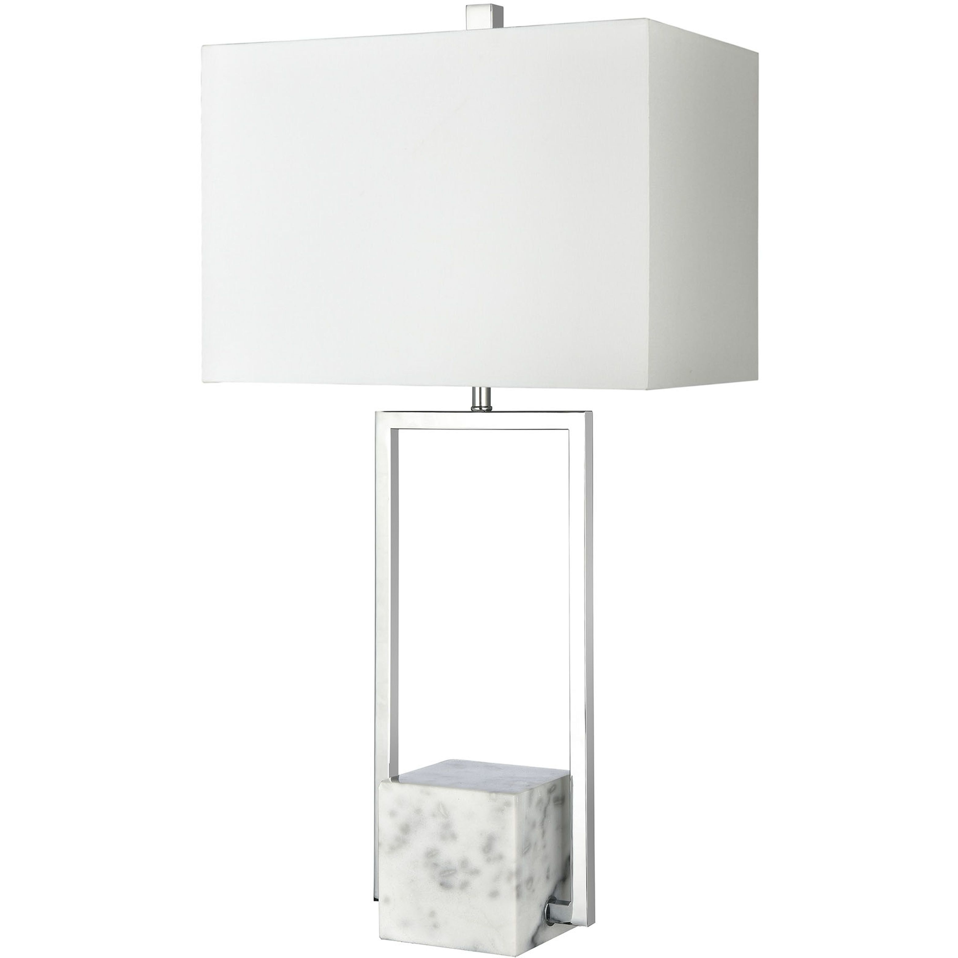 Dunstan Mews 31 inch 150 watt Chrome with White Table Lamp Portable Light