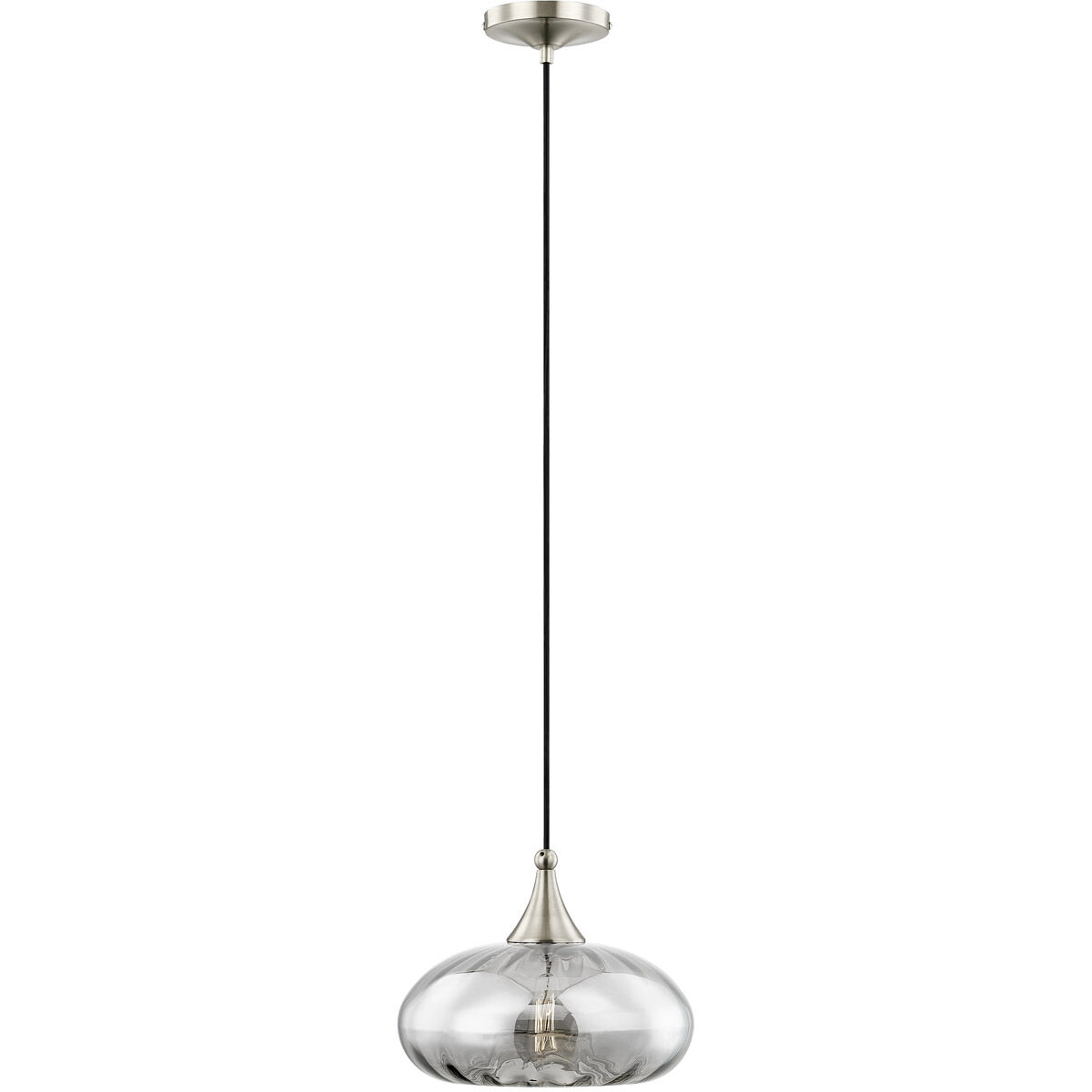 Art Glass 1 Light 10.5 inch Brushed Nickel Mini Pendant Ceiling Light