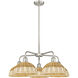 Ballston Bristol Natural II 5 Light 27.5 inch Satin Nickel Chandelier Ceiling Light