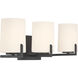 Mirelle 3 Light 25 inch Dark Matte Black Vanity Wall Light