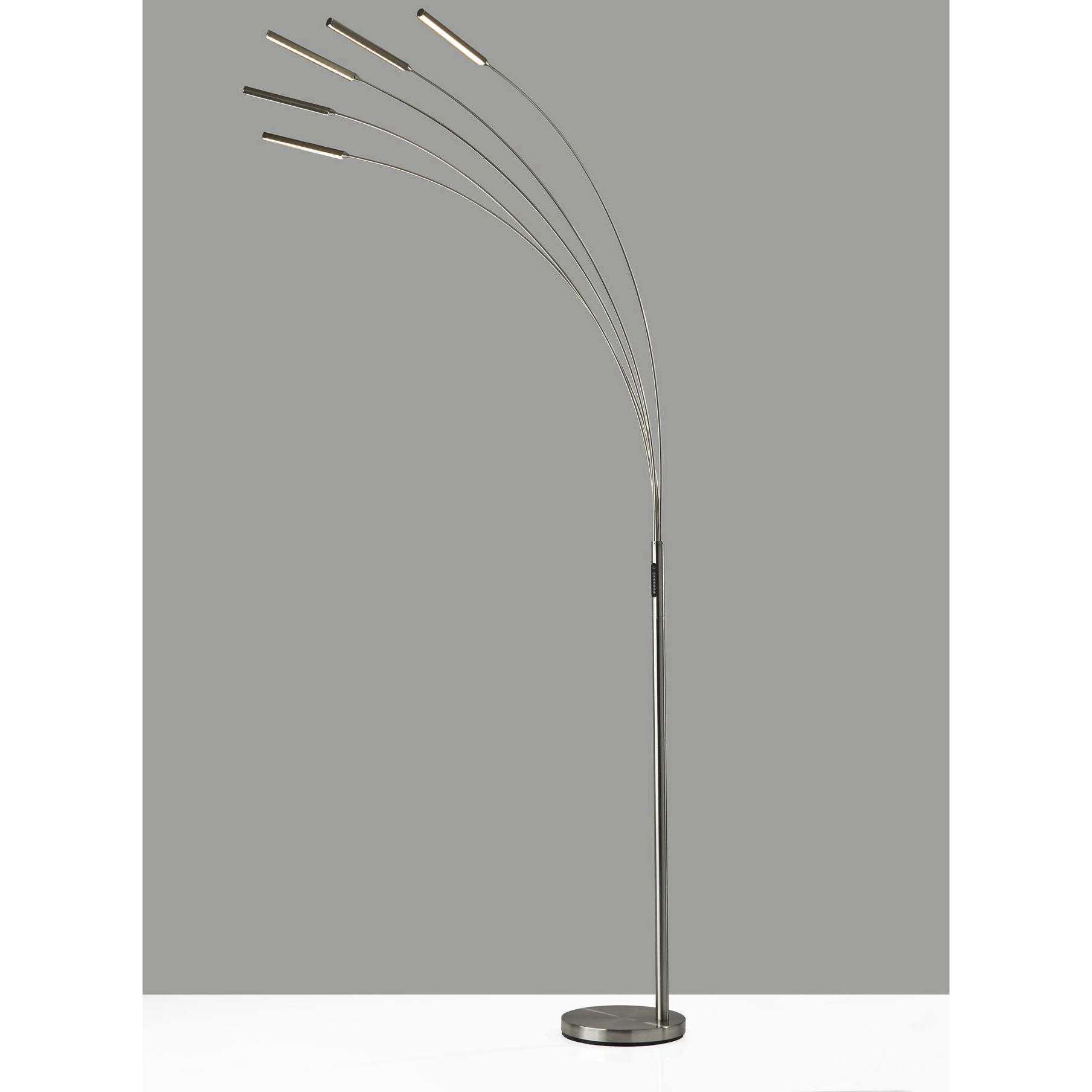 Zodiac 93 inch 7.00 watt Brushed Steel LED Arc Floor Lamp Portable Light