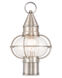 Newburyport 1 Light 15 inch Brushed Nickel Outdoor Post Top Lantern