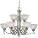 Hamilton 9 Light 36 inch Brushed Nickel Chandelier Ceiling Light