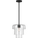 Velique 1 Light 11 inch Dark Matte Black Pendant Ceiling Light