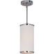 Elements 1 Light 6.25 inch Satin Nickel Mini Pendant Ceiling Light in White Pleat