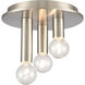 Pepper 3 Light 8 inch Brushed Nickel Flush Mount Ceiling Light