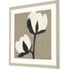 Delicate Sketch White and Beige and Black and Neutral Framed Art
