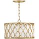 Estie 3 Light 16 inch Piastra Gold Semi-flush Mount Ceiling Light