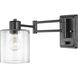 Milner 10 inch 60.00 watt Matte Black Swing Arm Wall Light