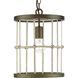 Lattimore 1 Light 10 inch Aged Brass Mini-pendant Ceiling Light, Design Series