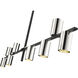 Calumet 8 Light 56 inch Matte Black and Polished Nickel Linear Chandelier Ceiling Light