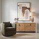 Brinson Warm White and Mindi Wood and Dark Bronze 4 Door Cabinet