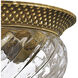 Plantation 2 Light 12 inch Burnished Brass Indoor Bath Flush Mount Ceiling Light