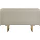 Maeva Natural Acacia Wood and Antique Gold 3 Door Cabinet