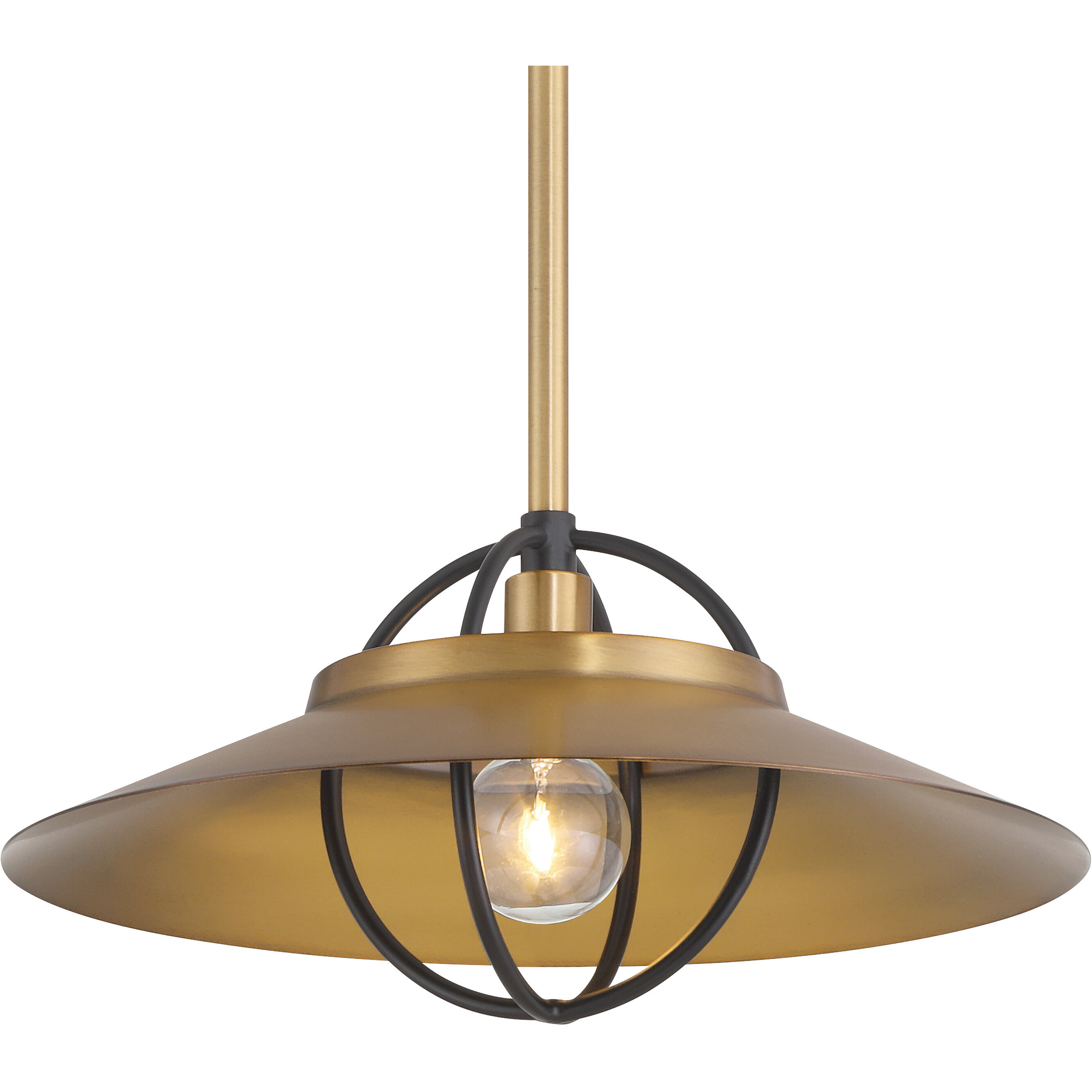 Newburie 1 Light 12 inch Legacy Brass and Dark Matte Black Pendant Ceiling Light