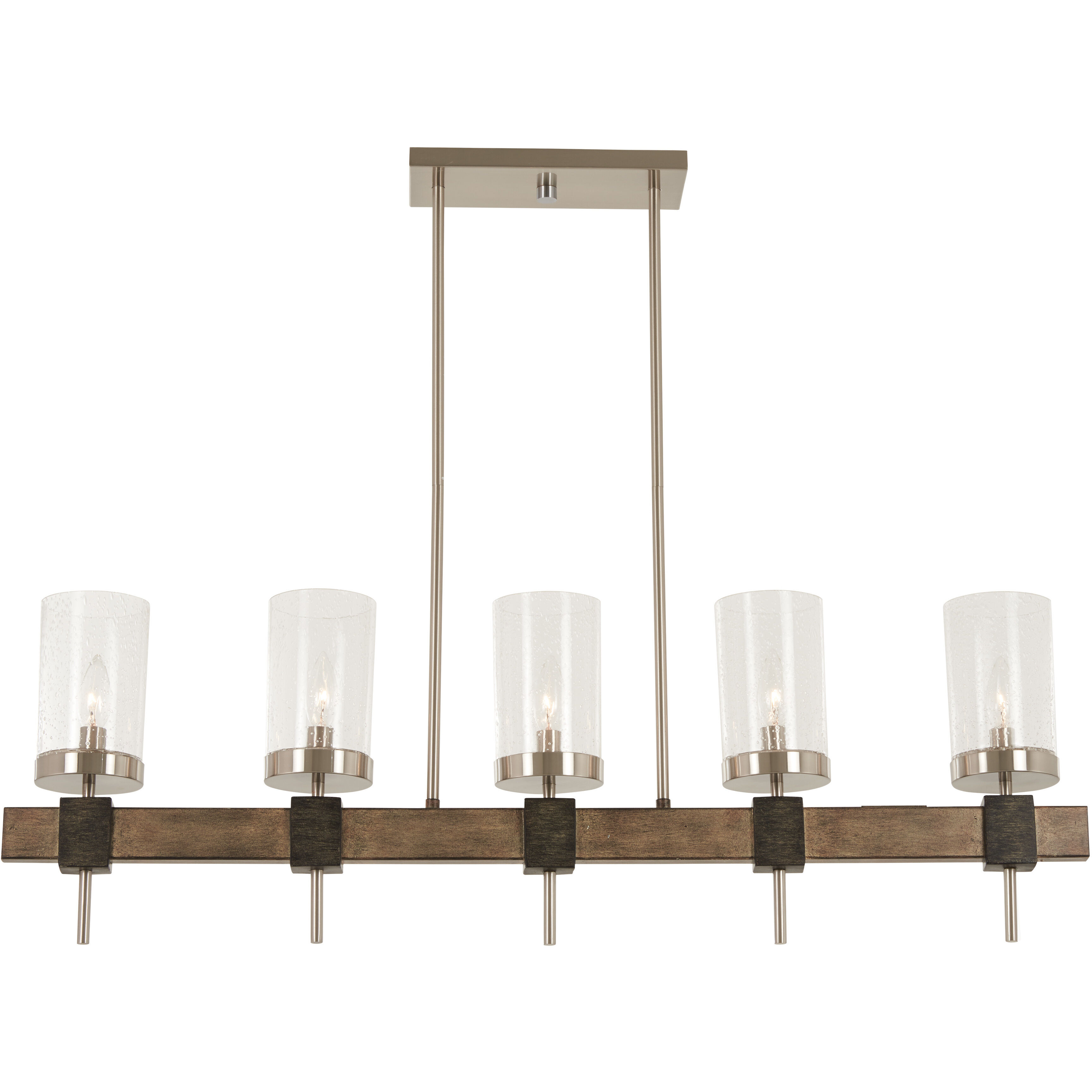 Bridlewood 5 Light 40 inch Stone Grey/Brushed Nickel Island Light Ceiling Light