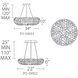 Fluffy LED 33.44 inch Brushed Nickel Pendant Ceiling Light in 33in.