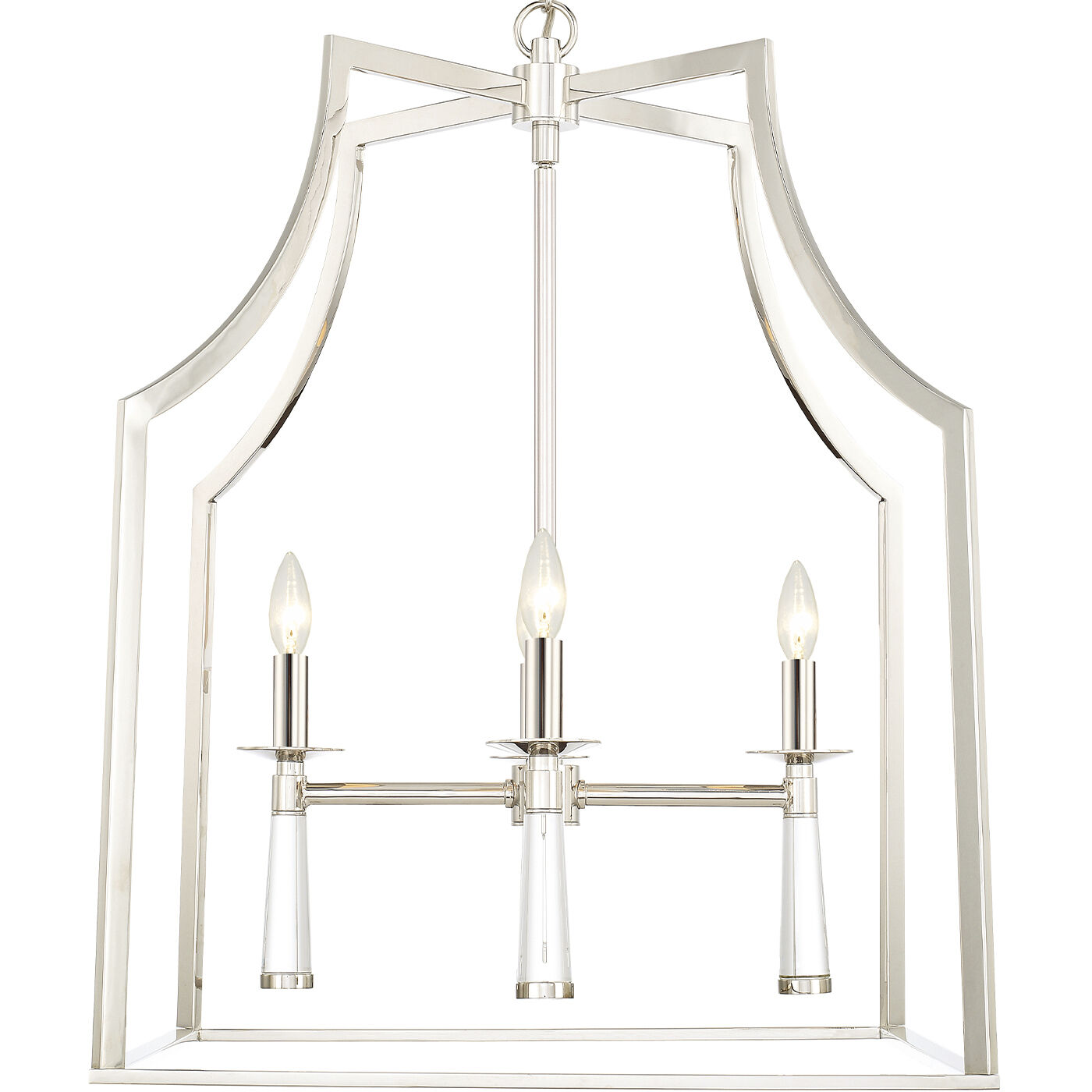 Baxter 4 Light 22 inch Polished Nickel Lantern Chandelier Ceiling Light