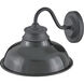 Wallace Outdoor Barn Light in Museum Black with Gloss Black, Gooseneck