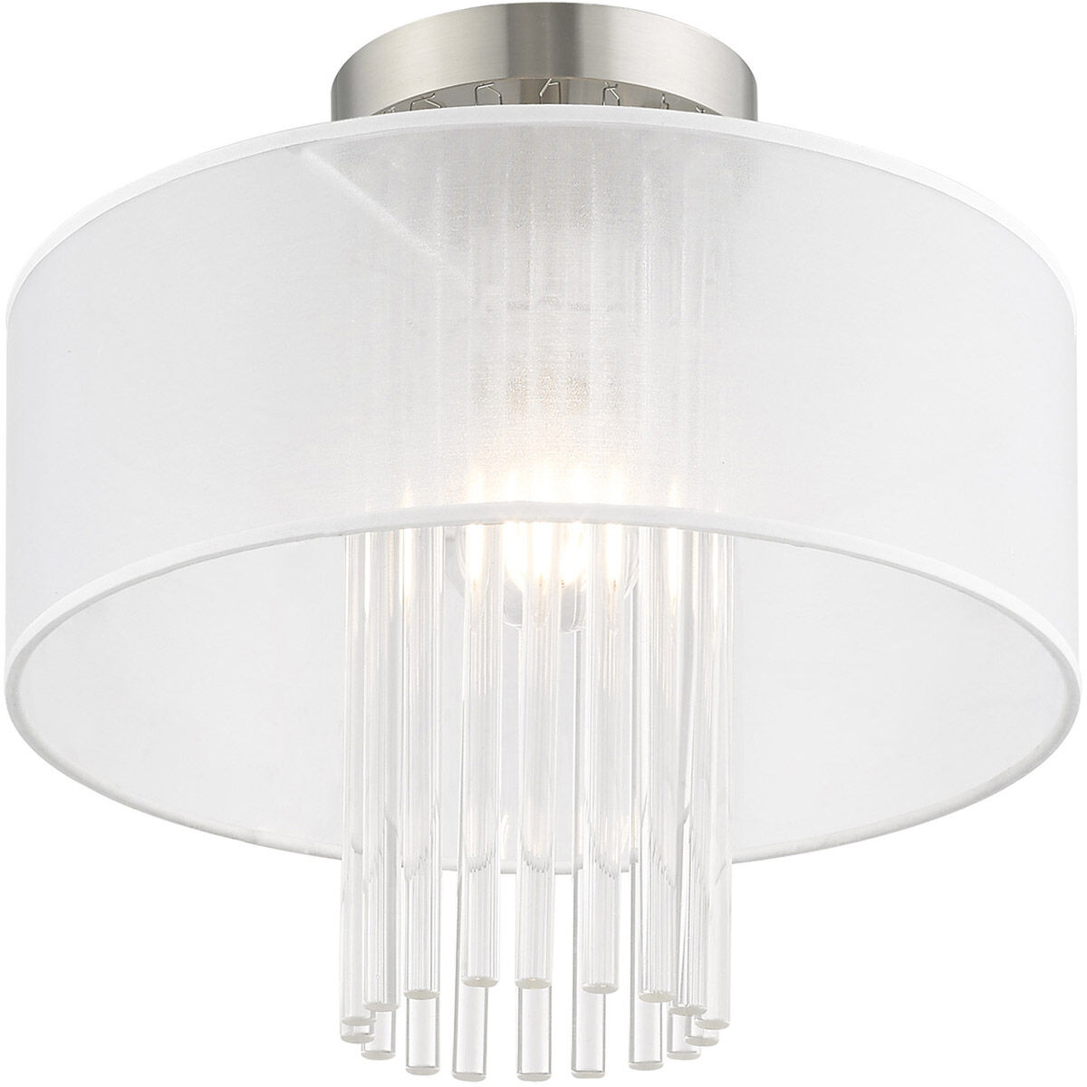 Alexis 1 Light 13 inch Brushed Nickel Semi-Flush Mount Ceiling Light