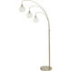 Lumi&egrave;re 91 inch 25 watt Warm Brushed Steel and Clear Floor Lamp Portable Light