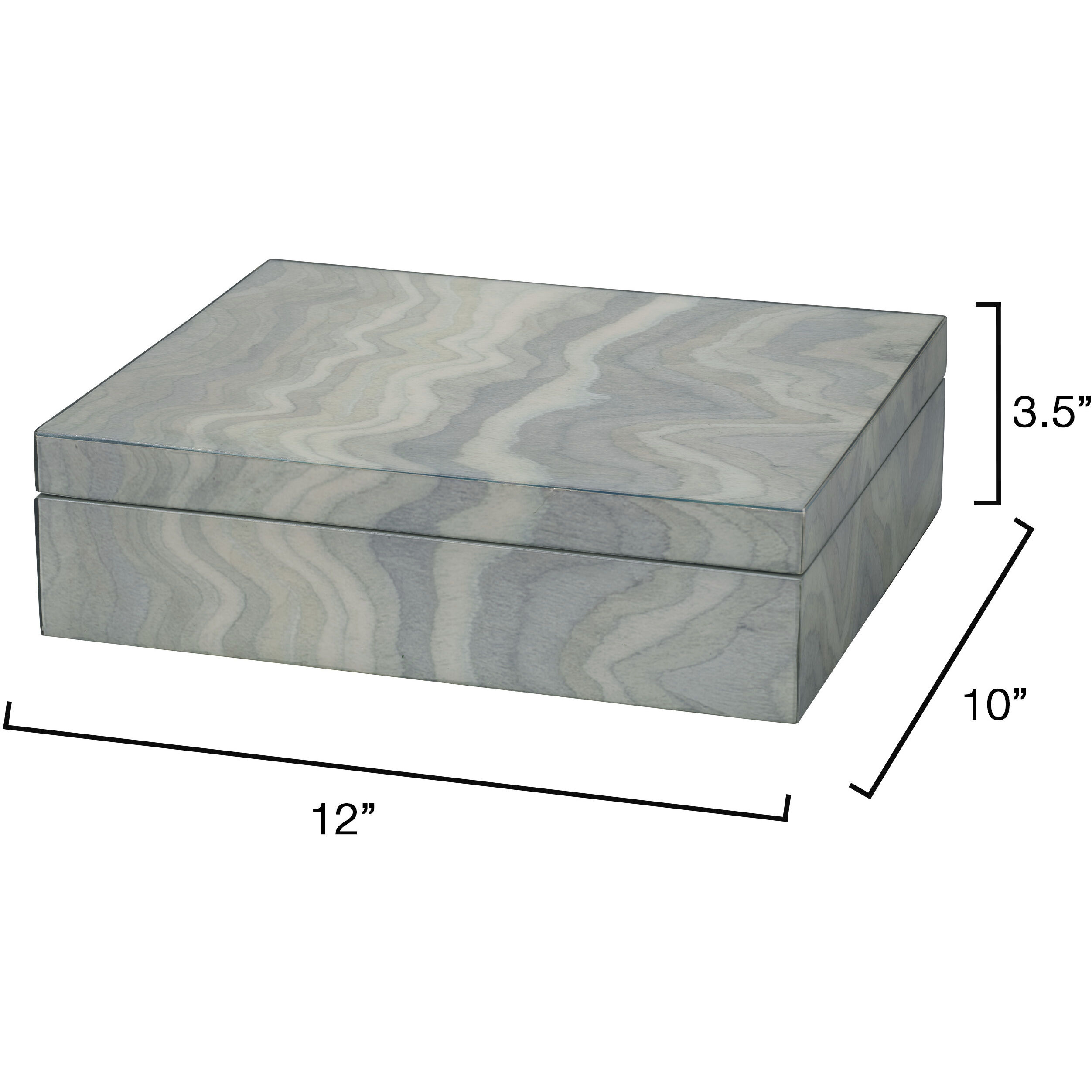 Elevation 12 inch Pale Blue Laquer Decorative Box, Inline