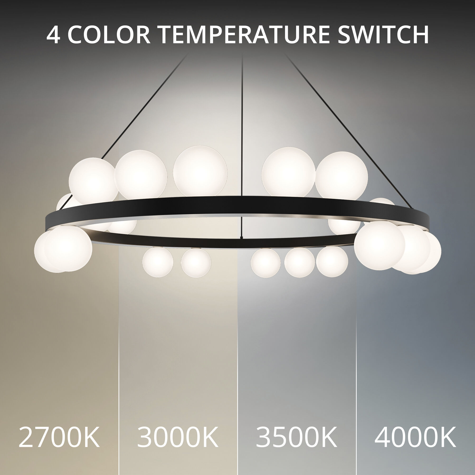 Carousel LED 28 inch Black Chandelier Ceiling Light in 3500K, dweLED