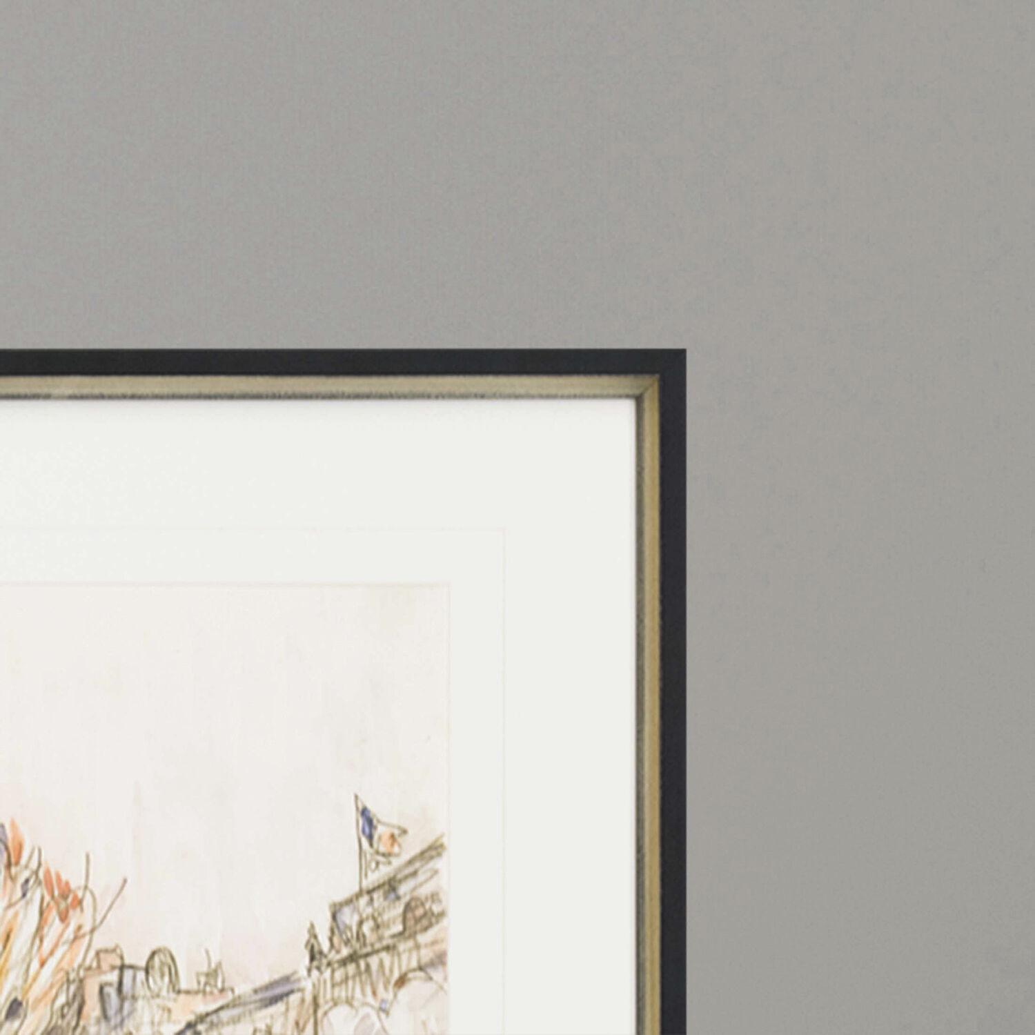 Le Croisic Paris Le Place Dauphine The Pont Neuf Paris Multi and Yellow and Turquoise and Red Framed Art