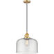 Franklin Restoration Bell 1 Light 12 inch Satin Gold Mini Pendant Ceiling Light in Incandescent, Seedy