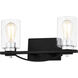 Salem 2 Light 16 inch Matte Black Bath Light Wall Light, Medium