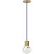 Sean Lavin Kira LED 7.1 inch Natural Brass Line-Voltage Pendant Ceiling Light in LED 90 CRI 2200K-3000K, Blue Cord