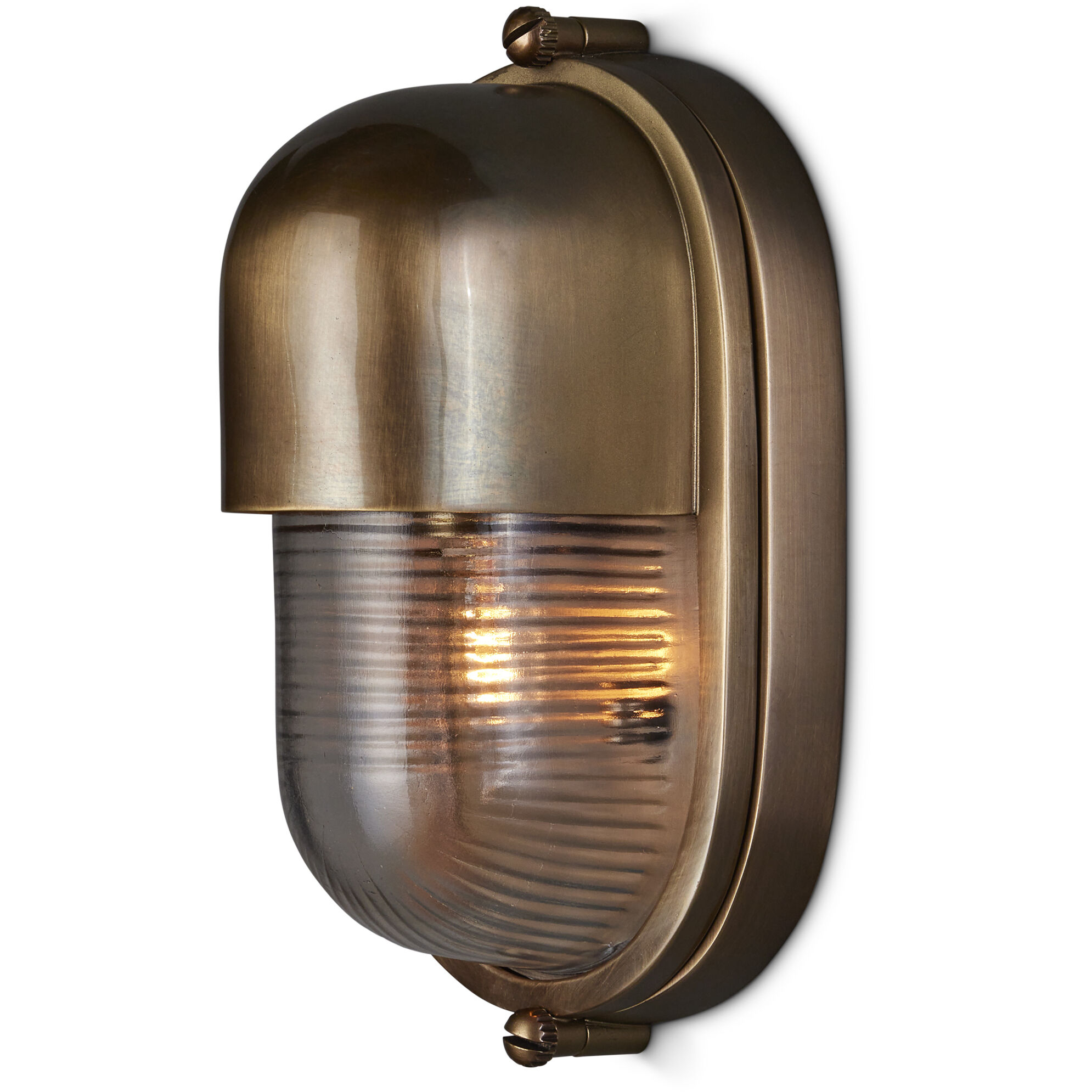 Maritime 1 Light 8.5 inch Antique Brass/Clear Outdoor Wall Sconce