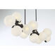 Vino Island Light Ceiling Light in Dark Bronze, White Etched Alabaster Glass