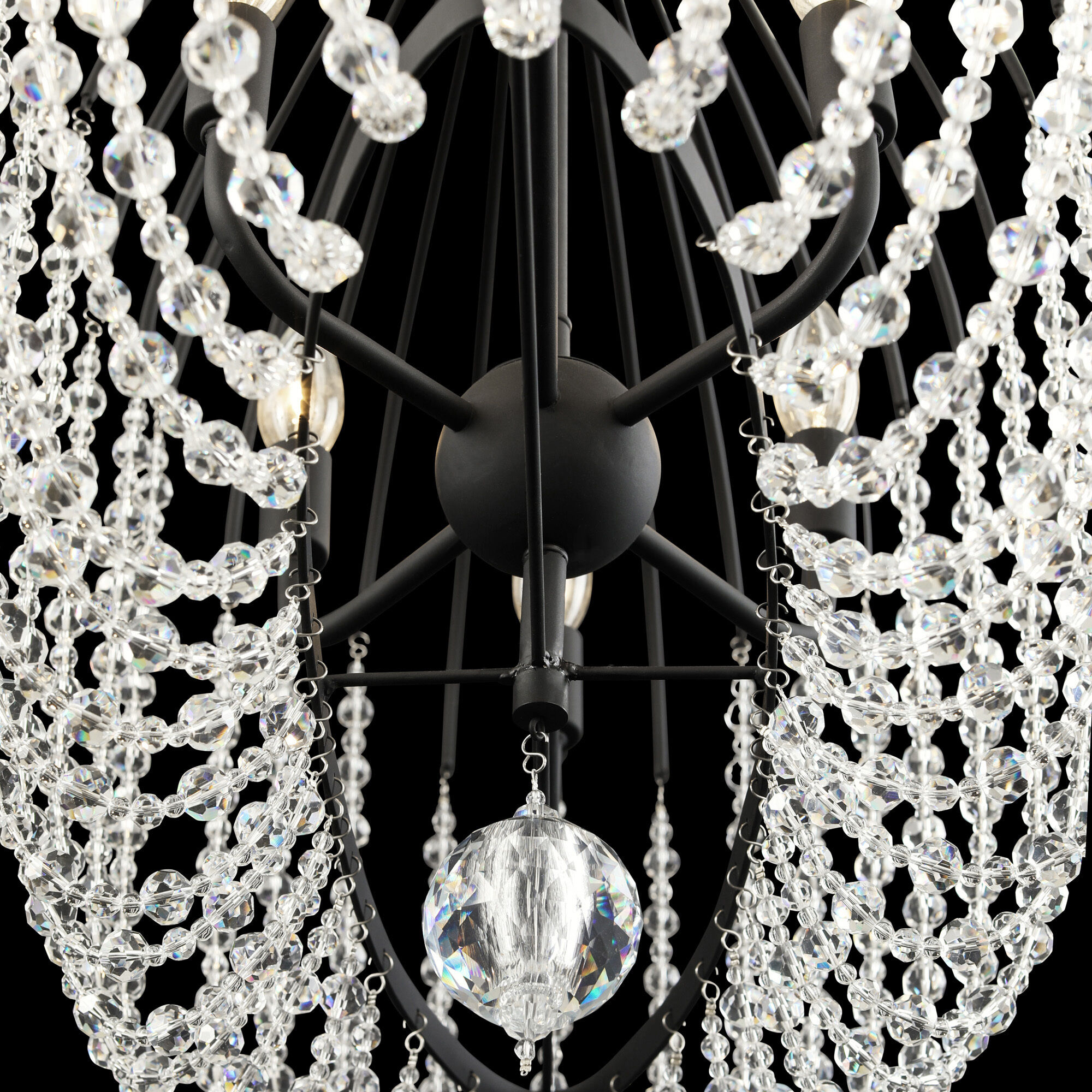 Voliere 6 Light 36 inch Matte Black Pendant Ceiling Light