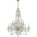 Traditional Crystal 12 Light 37.5 inch Polished Brass Chandelier Ceiling Light in Clear Hand Cut
