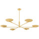 Johnson 6 Light 56 inch Aged Brass Chandelier Ceiling Light