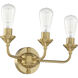Neighborhood Bridgestone 3 Light 16.25 inch Satin Brass Vanity Light Wall Light