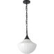 Alora Mood Farrah 1 Light 11.88 inch Matte Black and Glossy Ribbed Opal Glass Pendant Ceiling Light