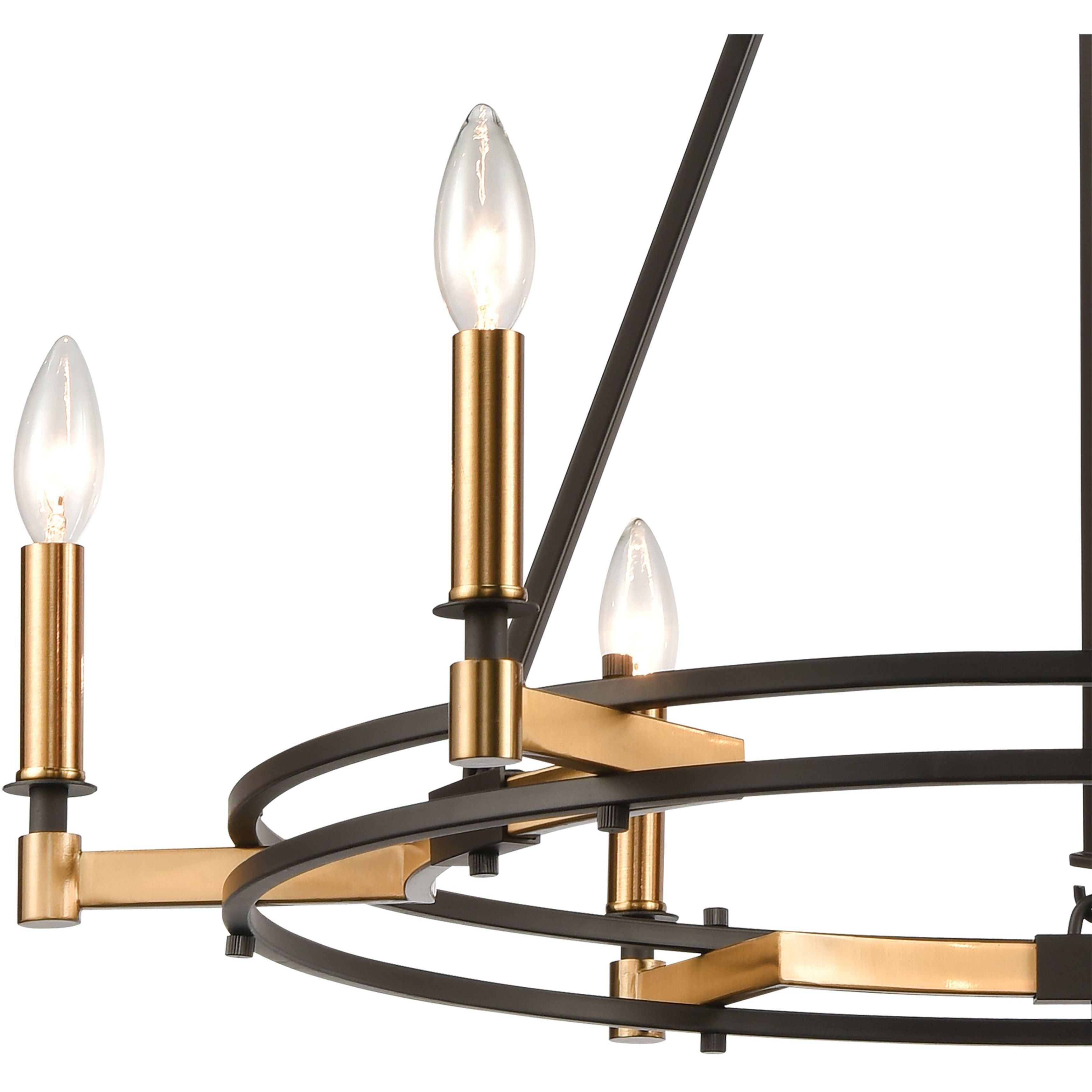 Talia 6 Light 29 inch Oil Rubbed Bronze with Satin Brass Chandelier Ceiling Light