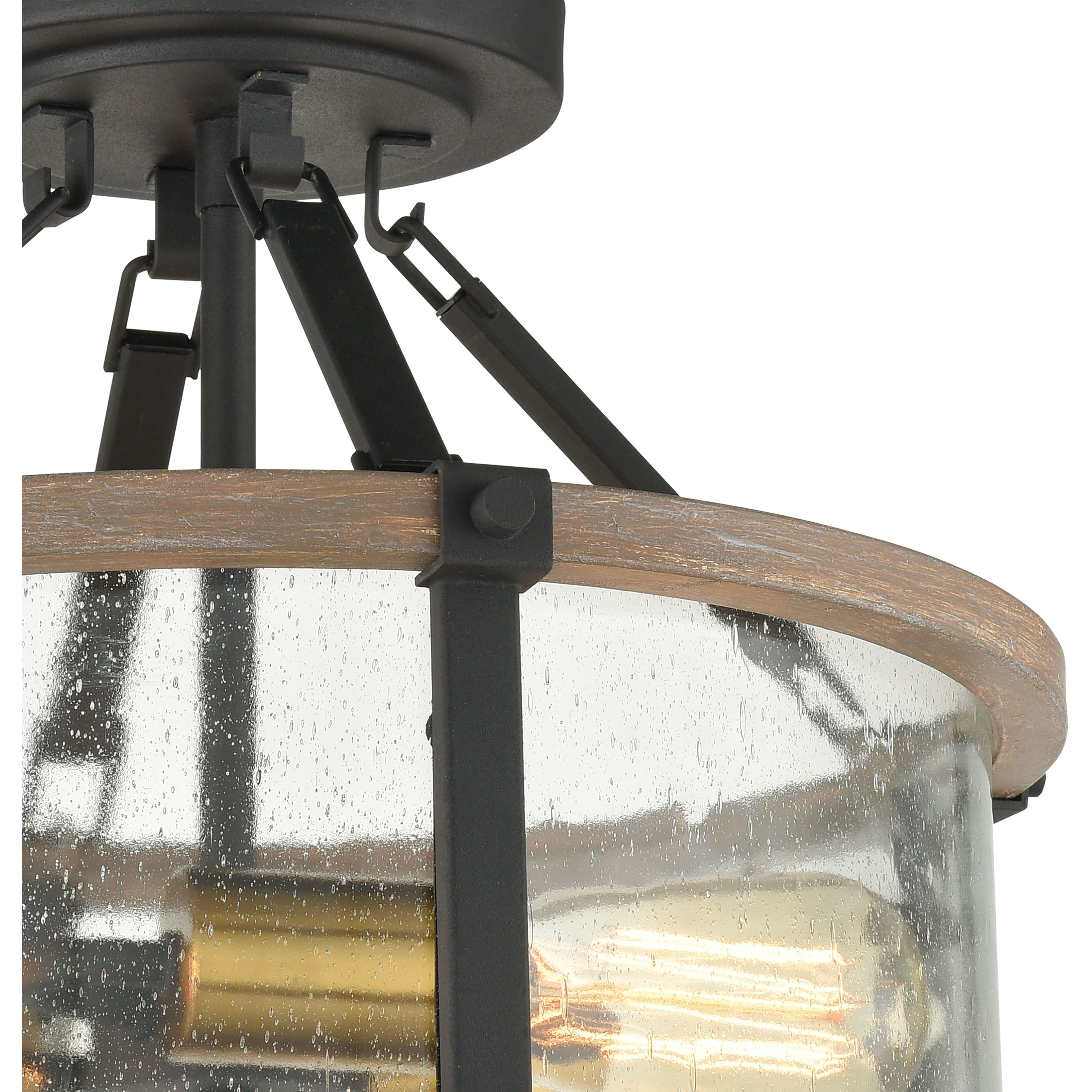 Geringer 3 Light 15 inch Charcoal Semi Flush Mount Ceiling Light