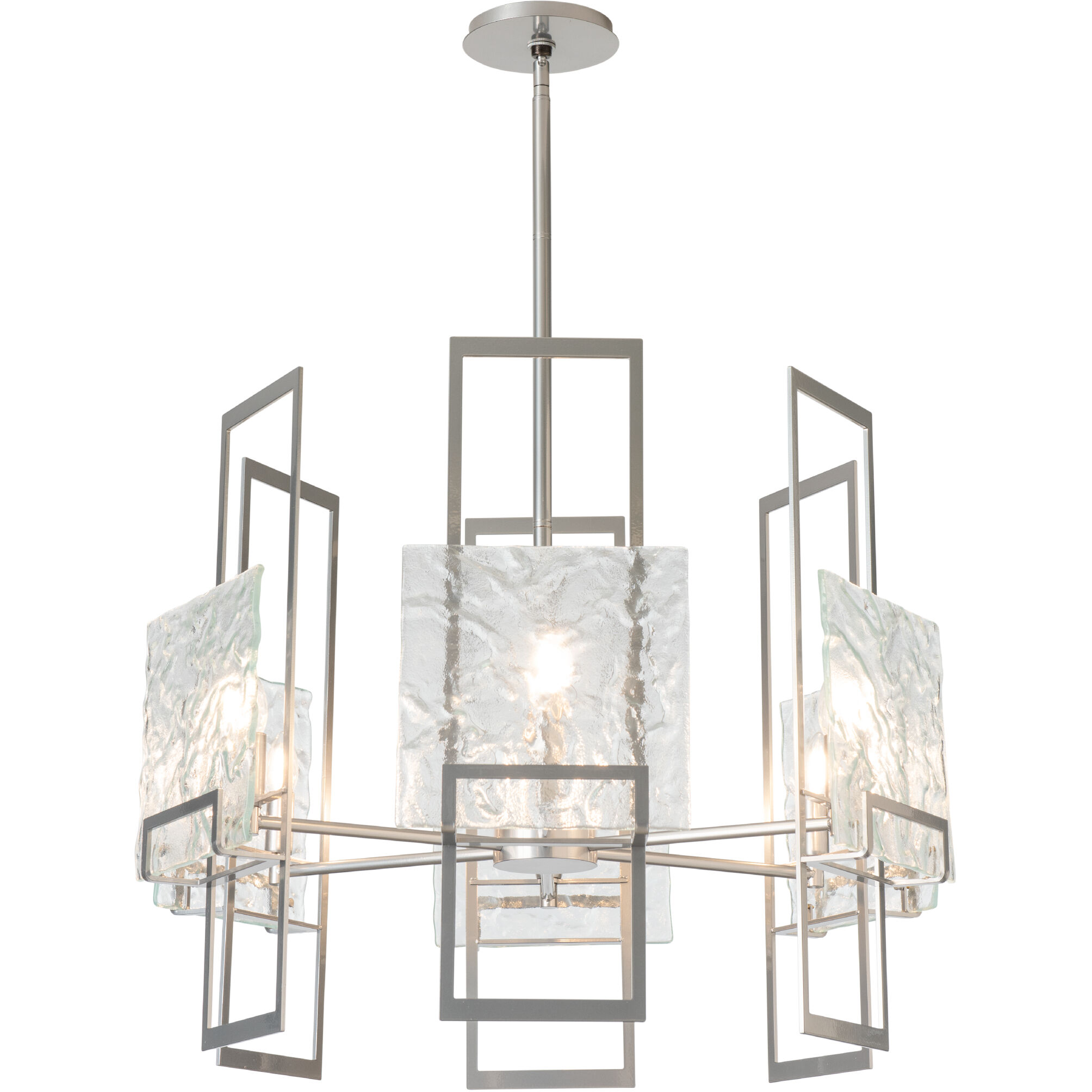 Geo 6 Light 31.3 inch Sterling Pendant Ceiling Light in Clear