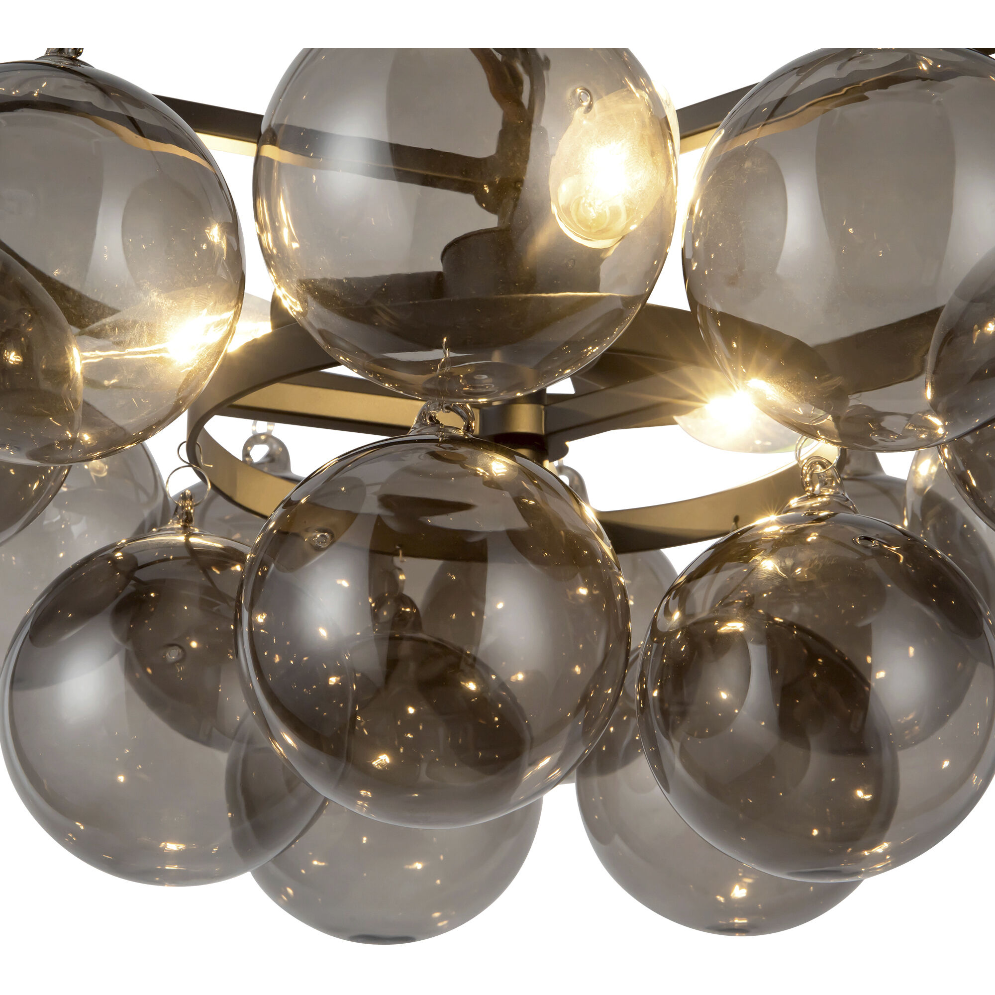 Alora Mood Faye 3 Light 17.75 inch Matte Black and Smoked Solid Glass Chandelier Ceiling Light in Smoked Glass