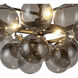 Alora Mood Faye 3 Light 17.75 inch Matte Black and Smoked Solid Glass Chandelier Ceiling Light in Smoked Glass