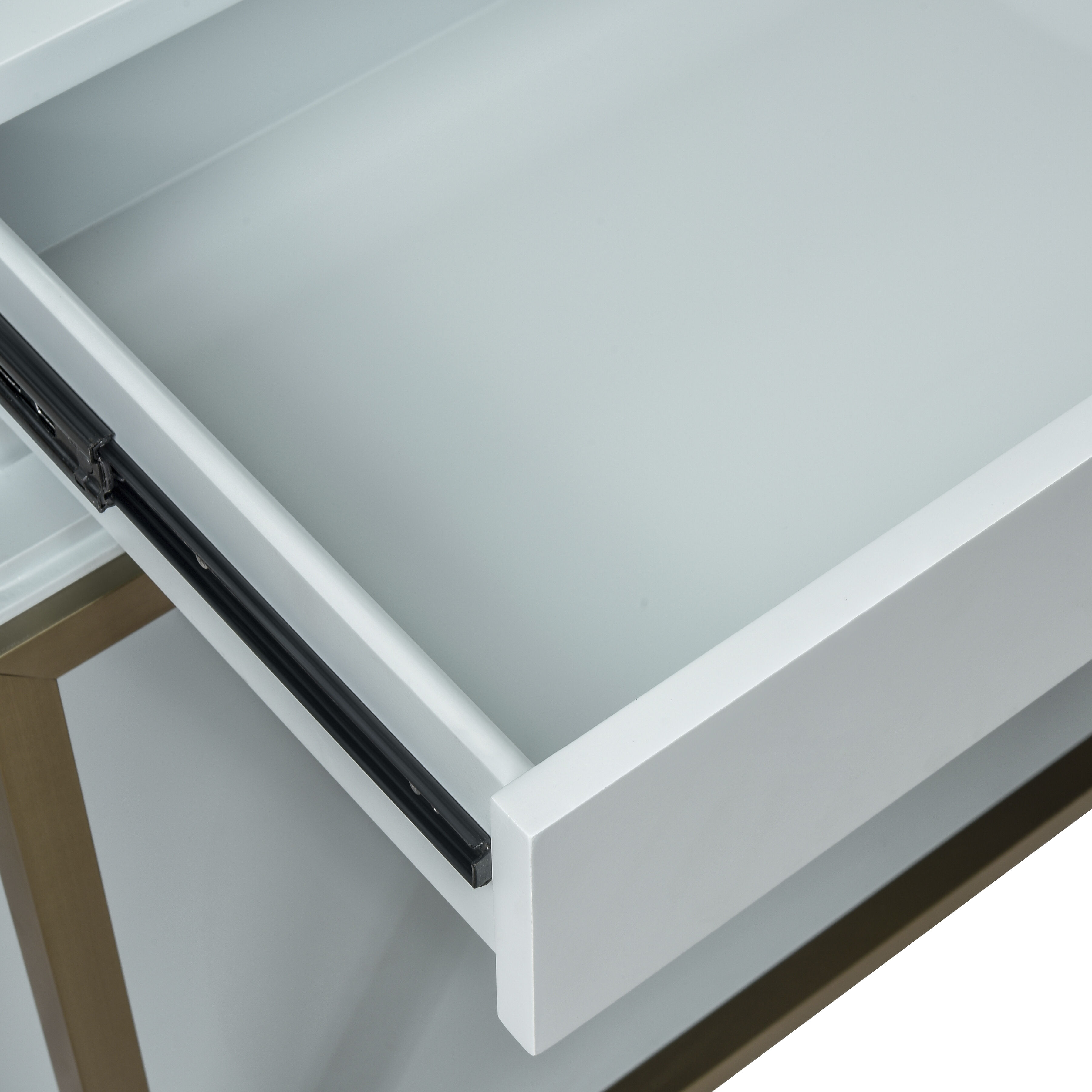 Gabe Light Blue with Brass Bar Cabinet