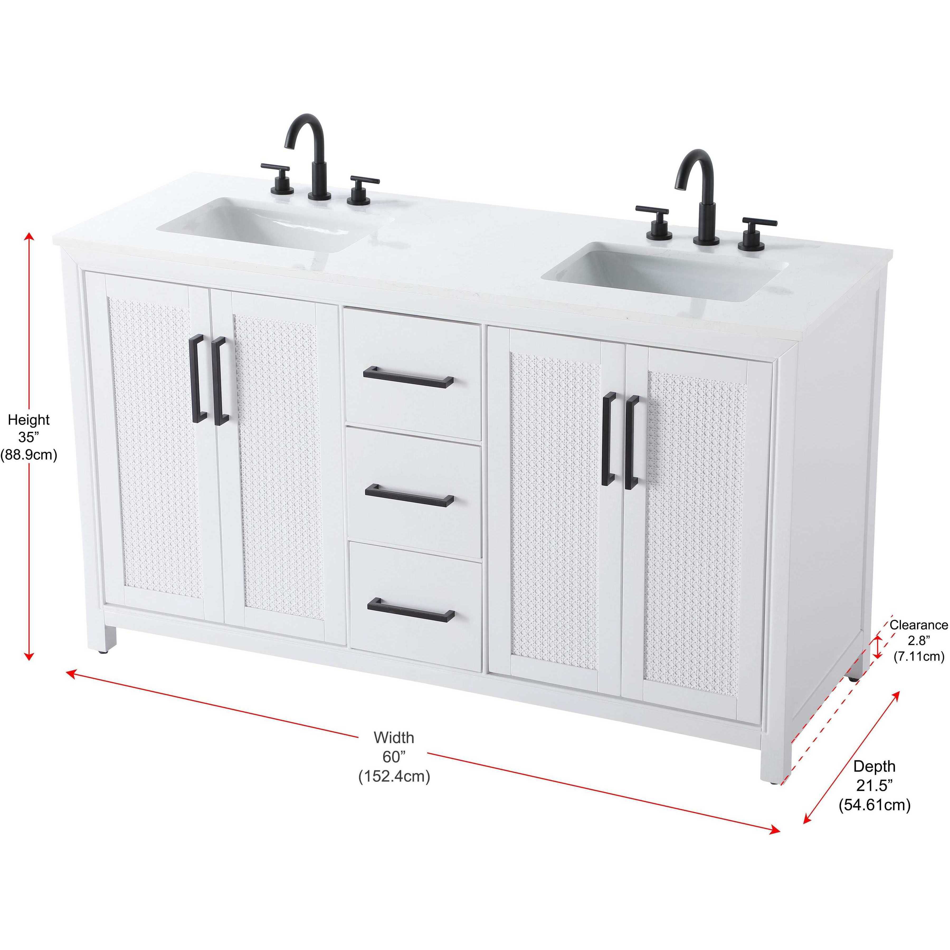 Alina 60 X 34 inch White Bathroom Vanity Cabinet