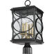 Hamilton 4 Light 19 inch Midnight/Patina Aged Brass Outdoor Post Mount