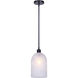 Marek 1 Light 7 inch Matte Black Mini Pendant Ceiling Light